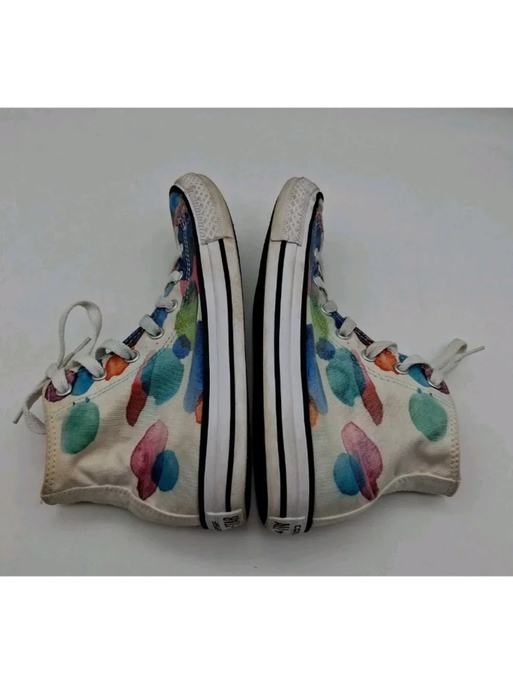 Converse Chuck Taylor Paint Splatter Lace Hi Top Sneakers 656144F Junior Size 3
